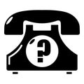 Retro phone icon, simple black style Royalty Free Stock Photo