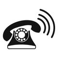 Retro phone icon, simple style Royalty Free Stock Photo