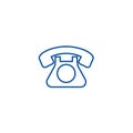 Retro phone  line icon concept. Retro phone  flat  vector symbol, sign, outline illustration. Royalty Free Stock Photo