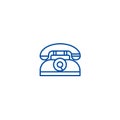 Retro phone line icon concept. Retro phone flat  vector symbol, sign, outline illustration. Royalty Free Stock Photo