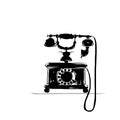 Retro phone silhouette, sketch for your design Royalty Free Stock Photo