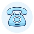 Retro phone vector icon.Vintage telephone line illustration.