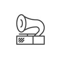 Retro phonograph line icon Royalty Free Stock Photo