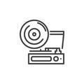 Retro phonograph line icon