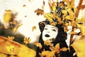 Retro photo autumn girl in Halloween Royalty Free Stock Photo