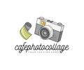 Retro photo camera, film, logo design. Photographing, photography and photo studio, vector design