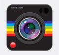 Retro photo camera icon