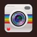 Retro photo camera icon