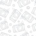 Retro photo cameras seamless background