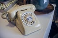 Retro photo of classic telephone on desk