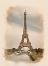 Retro photo of the Eiffel Tower, Paris, France Royalty Free Stock Photo