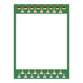 Cartoon cute retro instant photo frame. Modern design with green color base and christmas hat pattern. Royalty Free Stock Photo