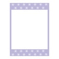 Cartoon cute retro instant photo frame. Modern design with purple color base and snowflake pattern. Royalty Free Stock Photo