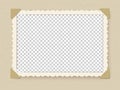 Retro photo frame. Vintage old postcard for album or picture with decoration edges vector template Royalty Free Stock Photo