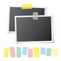 Retro Photo Frames with Collection of Colorful Sticky Tape Pieces Royalty Free Stock Photo
