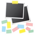 Retro Photo Frames with Collection of Colorful Sticky Tape Pieces Royalty Free Stock Photo