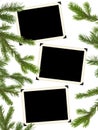 Retro photo framework and Christmas tree Royalty Free Stock Photo