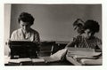 Retro photo shows women in office, circa 1955