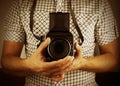 Retro photographer Royalty Free Stock Photo