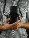 Retro photographer Royalty Free Stock Photo