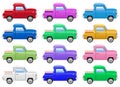 Retro pick-up car vector design illustration isolated on white background