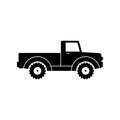 Retro pickup truck icon isolated on white background. Classic farming vehicles for transportation and hauling production. Vintage Royalty Free Stock Photo