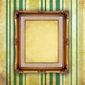 Retro picture frame on old wall Royalty Free Stock Photo