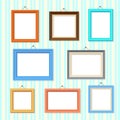 Retro picture image cartoon frames vector set