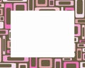 Retro pink and brown rectangles frame