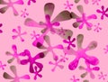 Retro Pink Flower Star Pattern