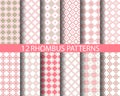 12 retro pink geometric rhombus pattern 2