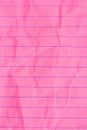 Retro pink lined school crumpled paper background Royalty Free Stock Photo