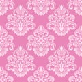 Retro pink seamless damask Wallpaper