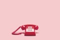 Retro pink telephone Royalty Free Stock Photo