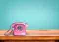 Retro pink telephone