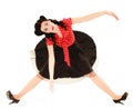 Retro. Pinup girl stylized like marionette