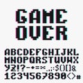 retro pixel alphabet big set on white