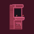 Retro pixel art 8 bit arcade cabinet machine