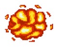Retro pixel explosion animation for video game design Royalty Free Stock Photo