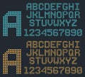 Retro pixel font, rounded alphabet and numbers Royalty Free Stock Photo