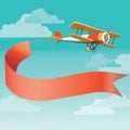 Retro plane with banner Royalty Free Stock Photo