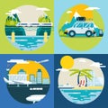 Retro Planning Summer Vacation, Tourism and Royalty Free Stock Photo