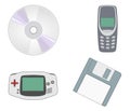 Retro Pocket Game, CD , Floppy Disk , Handy
