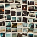 422 Retro Polaroid Photos: A vintage and nostalgic background featuring retro polaroid photos in faded and retro colors that evo