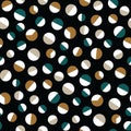 Retro Polka dot Pattern on black background