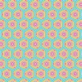 Retro Pop Art Colors Hexagonal Geometric Pattern