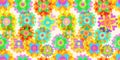 Retro pop art springtime flowers