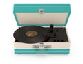 Retro portable turntable. Royalty Free Stock Photo