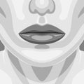 Retro Portrait of beauty Vampire Woman Face