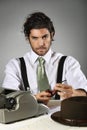 Retro portrait of handsome writer Royalty Free Stock Photo